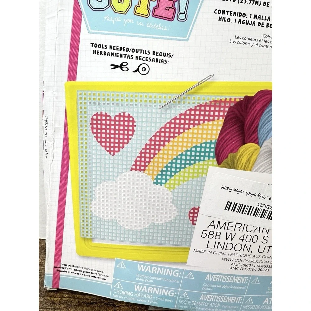 DIY Sew Cute‎ Rainbow Heart Kids Beginner Needlepoint Kit with Frame Craft